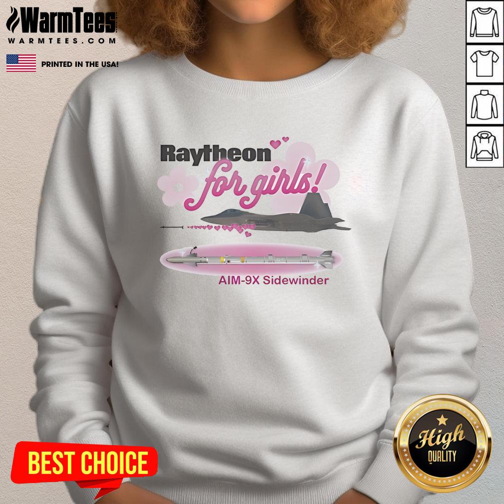 Cute Raytheon for Girls Aim 9x Sidewinder Sweatshirt featuring a stylish design and comfortable fit for young fans.
