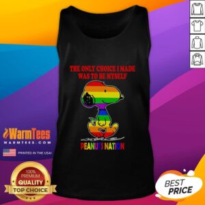 Cute Snoopy LGBT tank top with 'The Only Choice I Made Was To Be Myself' from Peanuts Nation collection.
