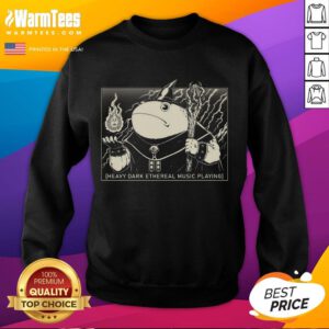 Alt Text: Cute wizard frog design on a heavy dark sweatshirt, perfect for ethereal music lovers and cozy style enthusiasts.