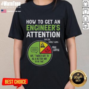 Funny engineer's guide to attracting ladies tee, featuring humorous graphics and playful text on a stylish t-shirt design.