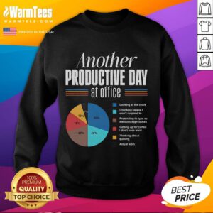 Alt Text: Funny sweatshirt featuring 'Another Productive Day at the Office' design, perfect for casual work attire.