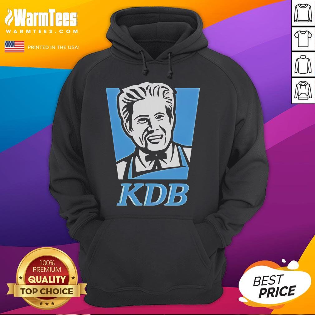 Funny Kevin De Bruyne KFC logo parody hoodie design featuring vibrant colors and playful graphics for football fans.