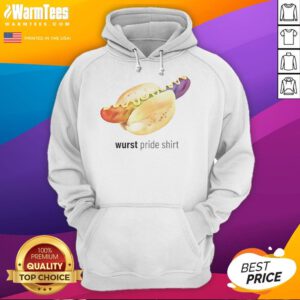 Colorful Funny Wurst Pride Hoodie featuring a playful sausage design, perfect for LGBTQ+ pride celebrations and casual wear.