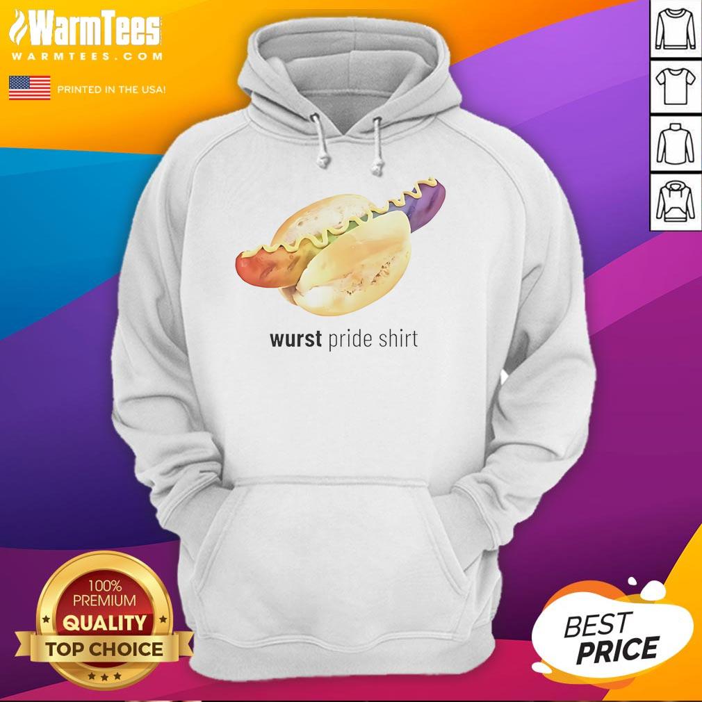 Colorful Funny Wurst Pride Hoodie featuring a playful sausage design, perfect for LGBTQ+ pride celebrations and casual wear.
