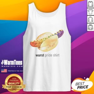 Funny Wurst Pride Tank Top featuring a vibrant sausage graphic, perfect for summer festivals and LGBTQ+ celebrations.