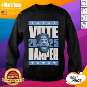 Good Bryce Harper 2025 Vote Sweatshirt featuring bold graphics, perfect for fans supporting Harper's campaign.