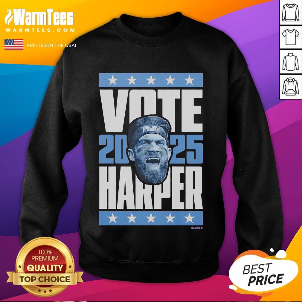 Good Bryce Harper 2025 Vote Sweatshirt featuring bold graphics, perfect for fans supporting Harper's campaign.