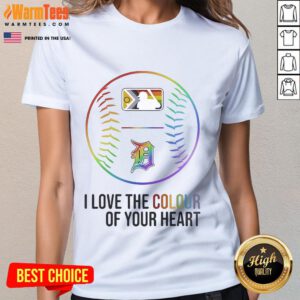 Good Detroit Tigers Baseball I Love The Colour Of Your Heart Pride Month 2025 Ladies Tee in vibrant colors.