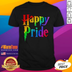 Good Happy Pride Harry Wizard T-Shirt featuring colorful design celebrating LGBTQ+ pride with wizard-themed graphics.