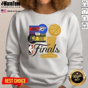 2025 NBA Finals matchup sweatshirt featuring Indiana Pacers vs Oklahoma City Thunder by WinCraft, perfect for fans.
