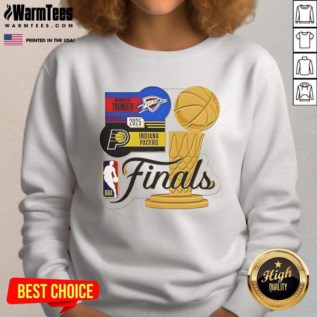 2025 NBA Finals matchup sweatshirt featuring Indiana Pacers vs Oklahoma City Thunder by WinCraft, perfect for fans.