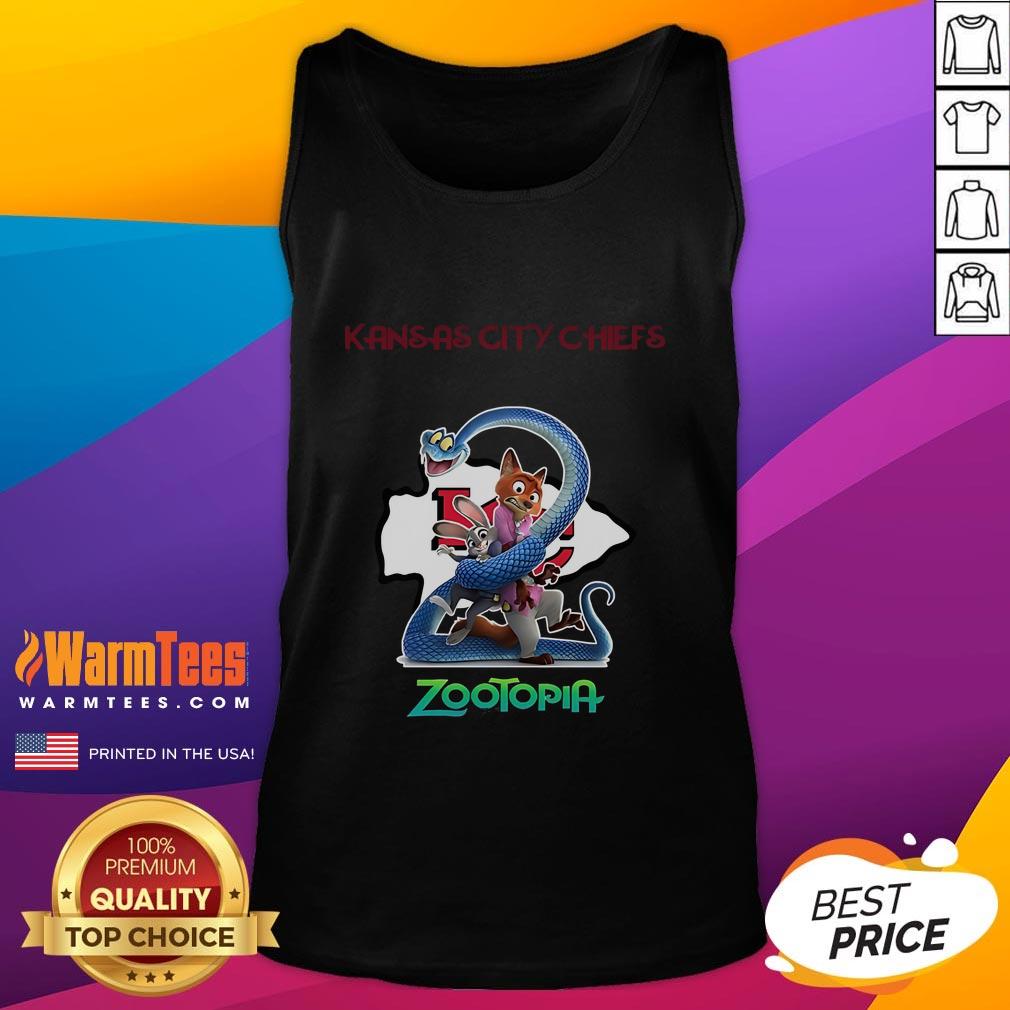 Good Kansas City Chiefs Zootopia 2 tank top featuring vibrant graphics and a comfortable fit for fans.