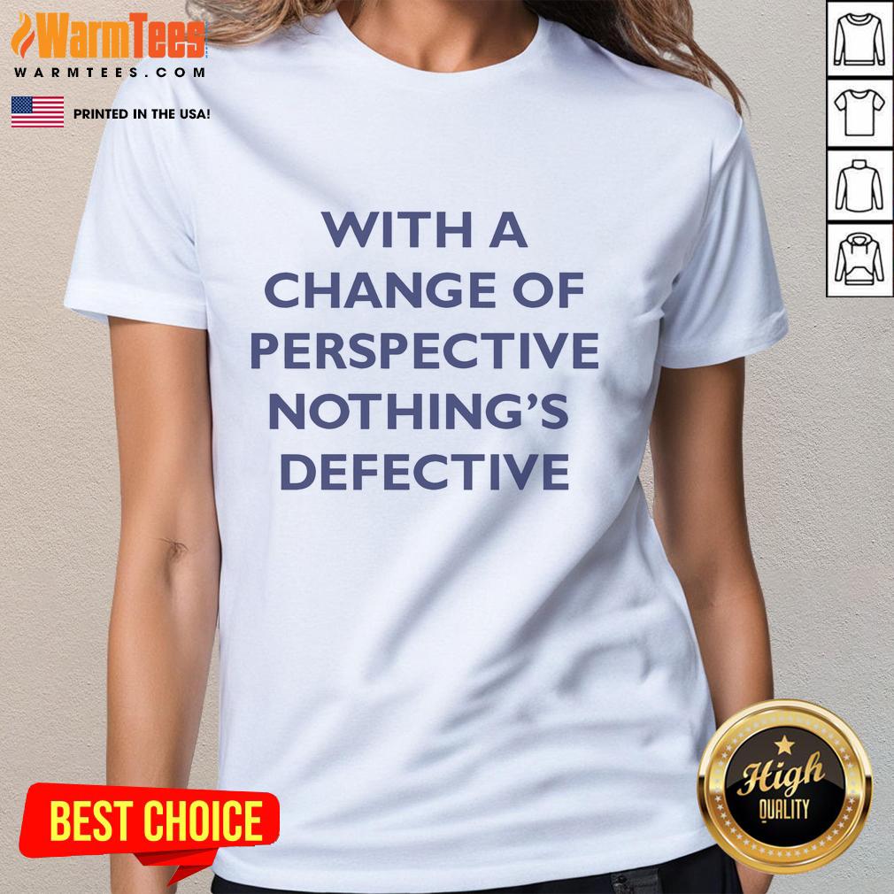 Good Kimberly Akimbo ladies tee with a unique design and change for perspective message, showcasing stylish comfort.