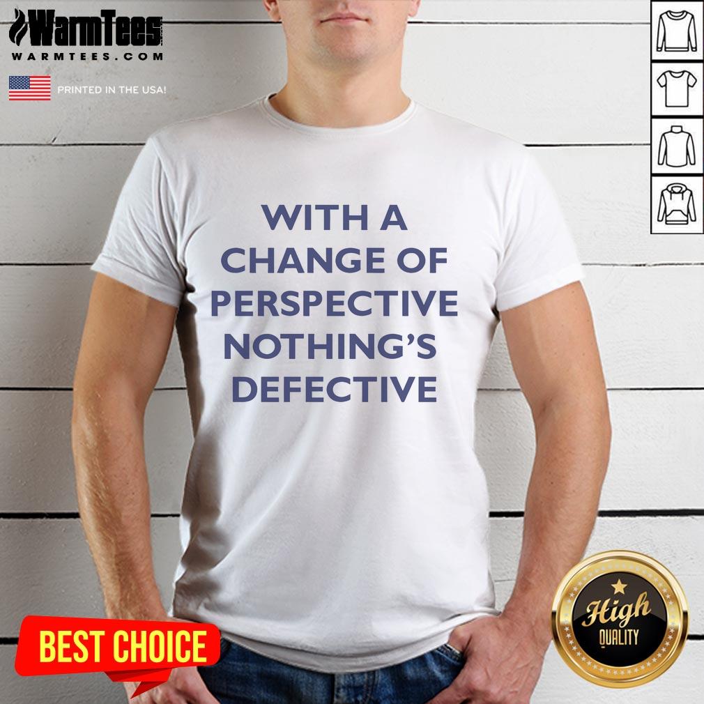 Alt Text: Good Kimberly Akimbo 'Nothing's Defective' T-shirt showcasing a unique design for a fresh perspective.