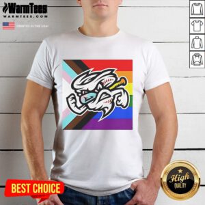 Good Omaha Storm Chasers 2025 Happy Pride Month T-Shirt featuring vibrant rainbow colors and team logo.