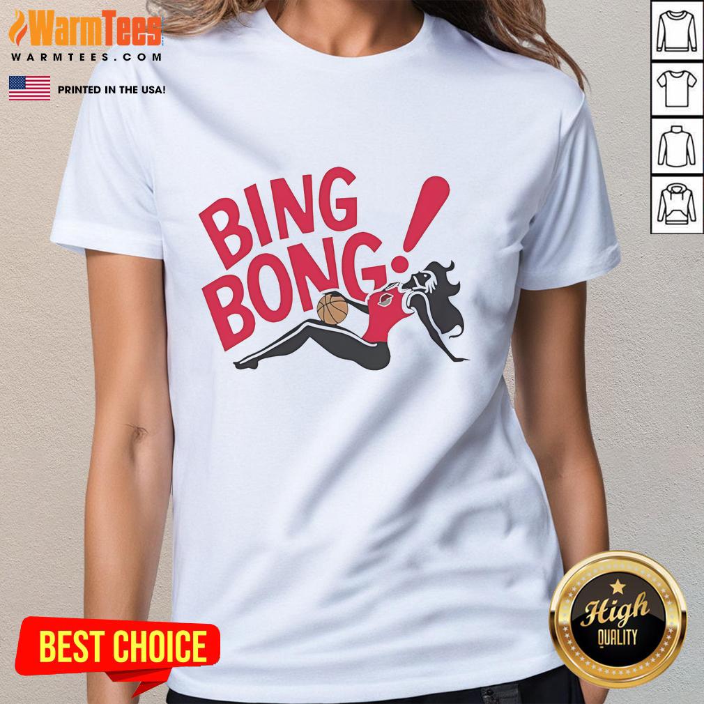 Alt Text: Good Portland Trail Blazers Bing Bong Girl ladies tee featuring vibrant graphics and comfortable fit for fans.