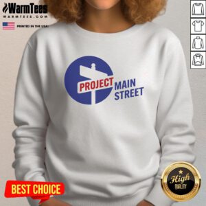 Good Project Main Street sweatshirt featuring a stylish design, perfect for casual wear and showcasing community pride.