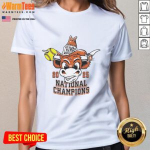 Good Texas Longhorns Softball 2025 National Champions Ladies Tee celebrating the team's victory in stylish design.