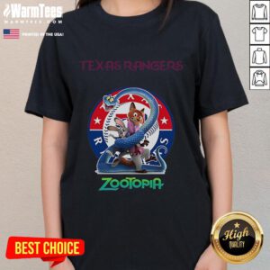 Good Texas Rangers Zootopia 2 ladies tee featuring vibrant graphics and stylish design for fans of both franchises.