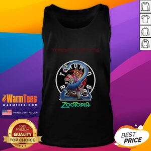 Good Toronto Raptors Zootopia 2 Tank Top featuring vibrant graphics, perfect for basketball fans and summer wear.