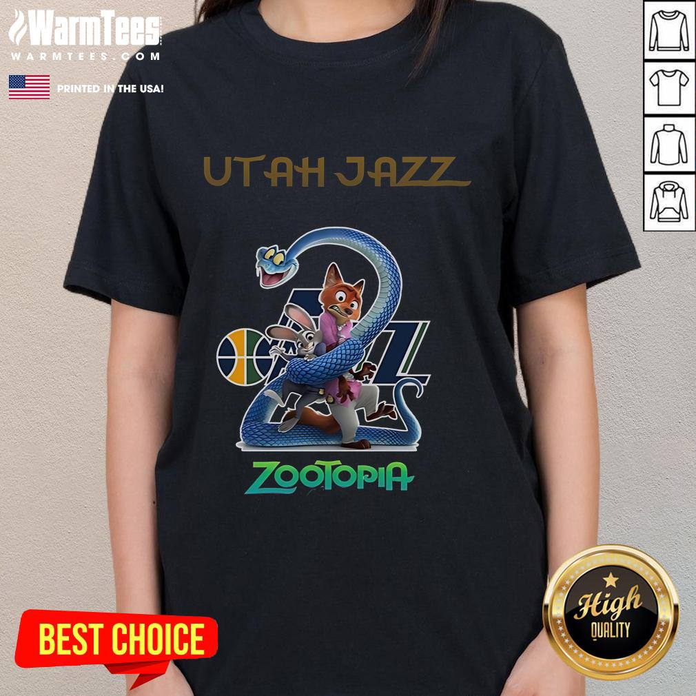 Stylish Good Utah Jazz Zootopia 2 Ladies Tee featuring vibrant colors and a trendy design, perfect for fans and casual wear.