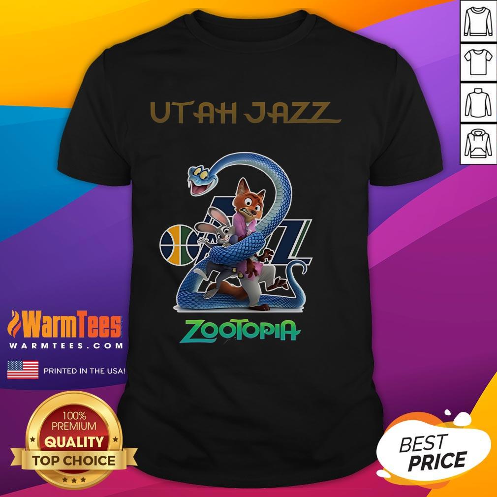Good Utah Jazz Zootopia 2 T-Shirt featuring vibrant graphics and team colors, perfect for fans and collectors.