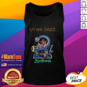 Good Utah Jazz Zootopia 2 Tank Top featuring vibrant graphics and team colors, perfect for basketball fans and summer wear.