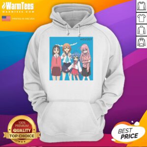Good Weezer hoodie featuring Ayumu Osaka, Kasuga, Noko, Shikanoko, and Konata Izumi, styled by Hitori Gotoh.