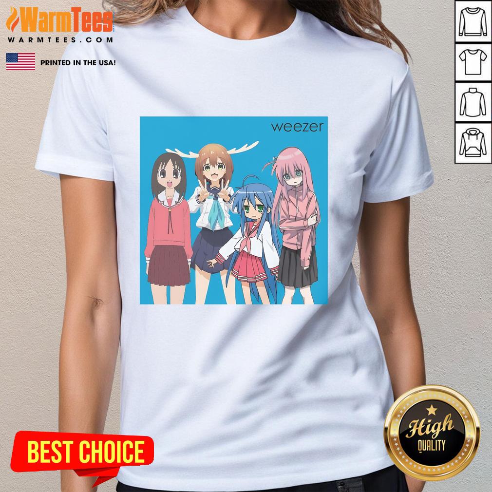 Good Weezer Ayumu Osaka Kasuga Noko Shikanoko Konata Izumi Gotoh Hitori Ladies Tee design featuring vibrant graphics.