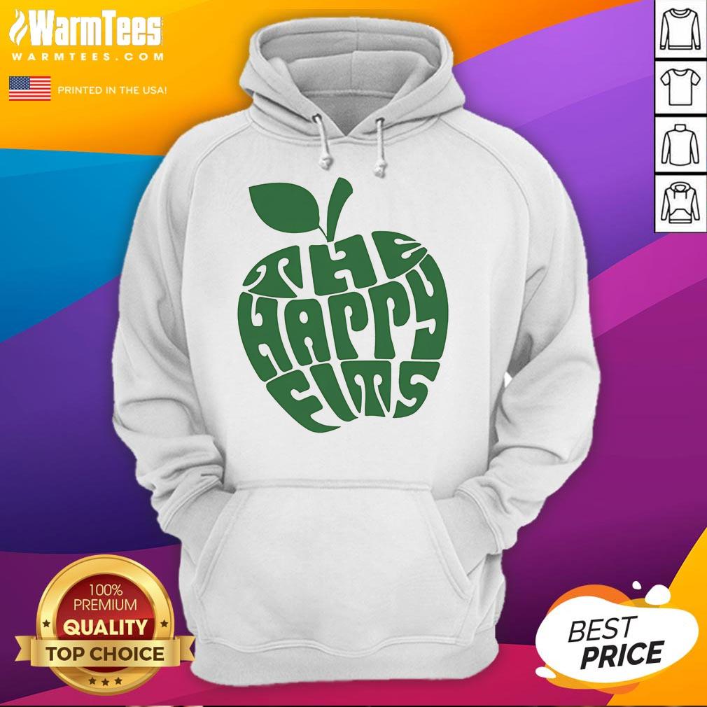 Happy Apple Ringer hoodie from The Happy Fits, featuring a colorful design and cozy fit for music lovers.