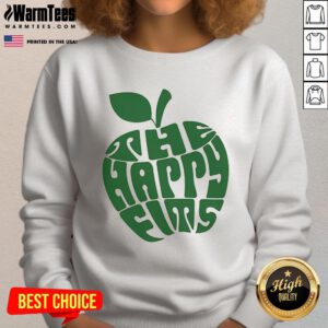 Happy Apple Ringer sweatshirt by The Happy Fits, featuring a vibrant design and cozy fit for music lovers.