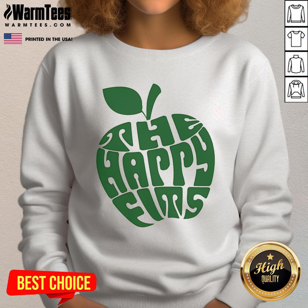Happy Apple Ringer sweatshirt by The Happy Fits, featuring a vibrant design and cozy fit for music lovers.