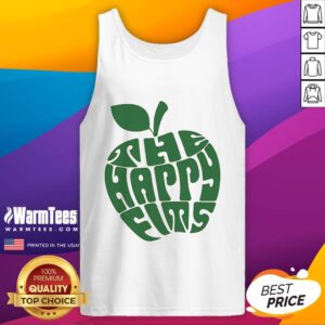 Happy Apple Ringer tank top from The Happy Fits, featuring a vibrant design and comfortable fit for music lovers.