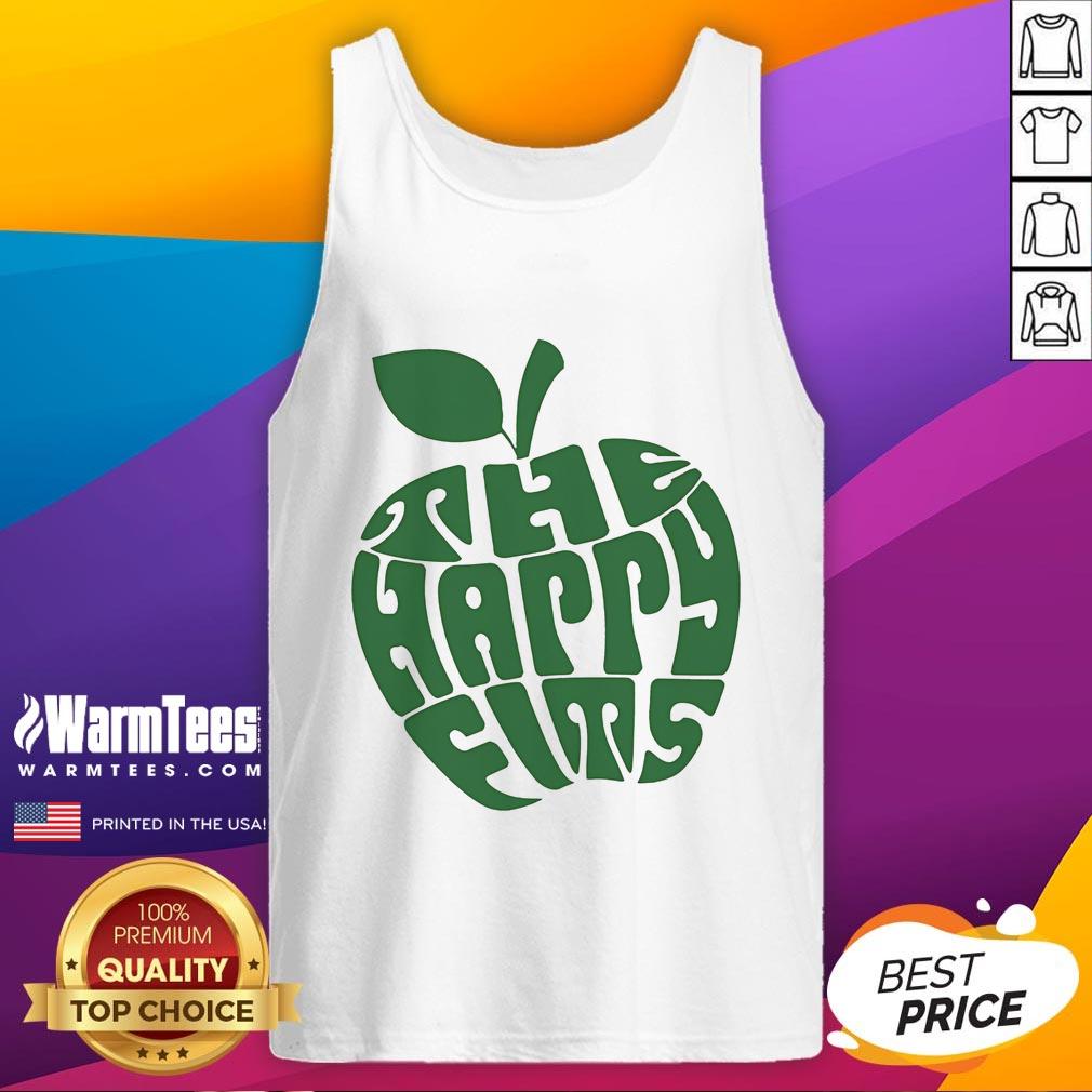 Happy Apple Ringer tank top from The Happy Fits, featuring a vibrant design and comfortable fit for music lovers.