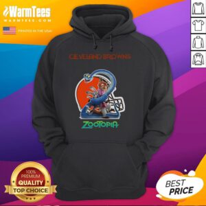 Happy Cleveland Browns Zootopia 2 hoodie featuring vibrant graphics, perfect for fans and cozy game day wear.