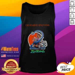 Happy Cleveland Browns Zootopia 2 tank top featuring vibrant colors and a playful design for fans and casual wear.