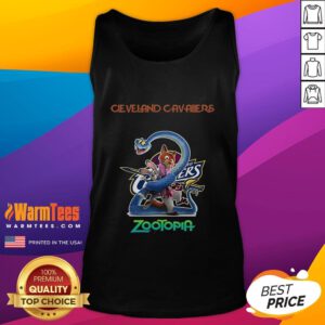 Happy Cleveland Cavaliers Zootopia 2 tank top featuring vibrant colors and a playful design, perfect for fans and summer wear.
