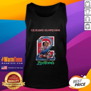 Happy Cleveland Guardians Zootopia 2 tank top featuring vibrant colors and fun design, perfect for fans and summer wear.