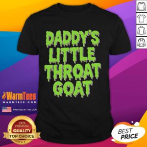 Alt Text: Happy Daddy's Little Throat Goat T-Shirt featuring a playful design for proud dads and kids.