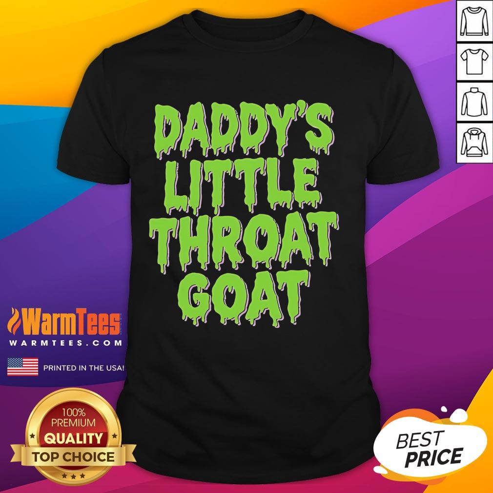 Alt Text: Happy Daddy's Little Throat Goat T-Shirt featuring a playful design for proud dads and kids.