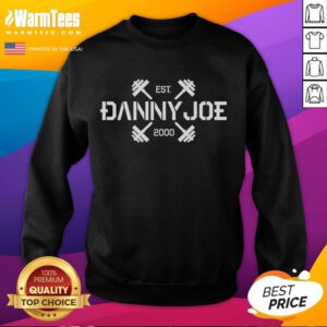 Happy Danny Joe Est 2000 logo sweatshirt featuring a bold design and vibrant colors, perfect for casual wear.