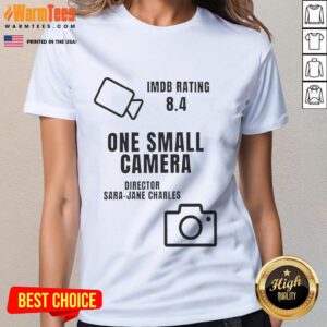 Happy One Small Camera Film Ladies Tee featuring a vibrant graphic design for photography enthusiasts.