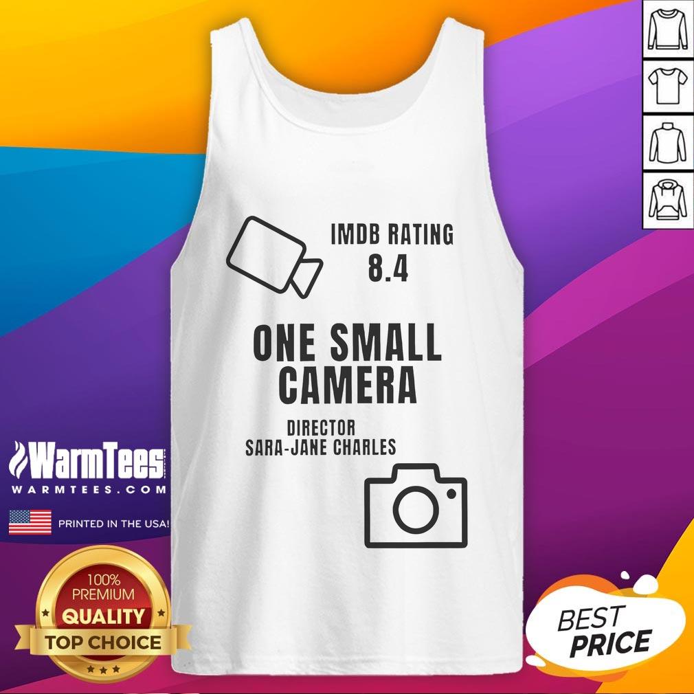 Happy One Small Camera Film Tank Top featuring a vibrant design, perfect for photography enthusiasts and stylish casual wear.
