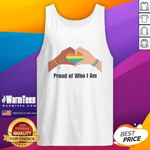 Happy and proud LGBTQ tank top featuring vibrant colors and a bold design celebrating self-acceptance and identity.