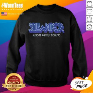 Happy Stillwater Almost Famous Tour 73 sweatshirt in vibrant colors, showcasing a stylish design for fans and fashion lovers.
