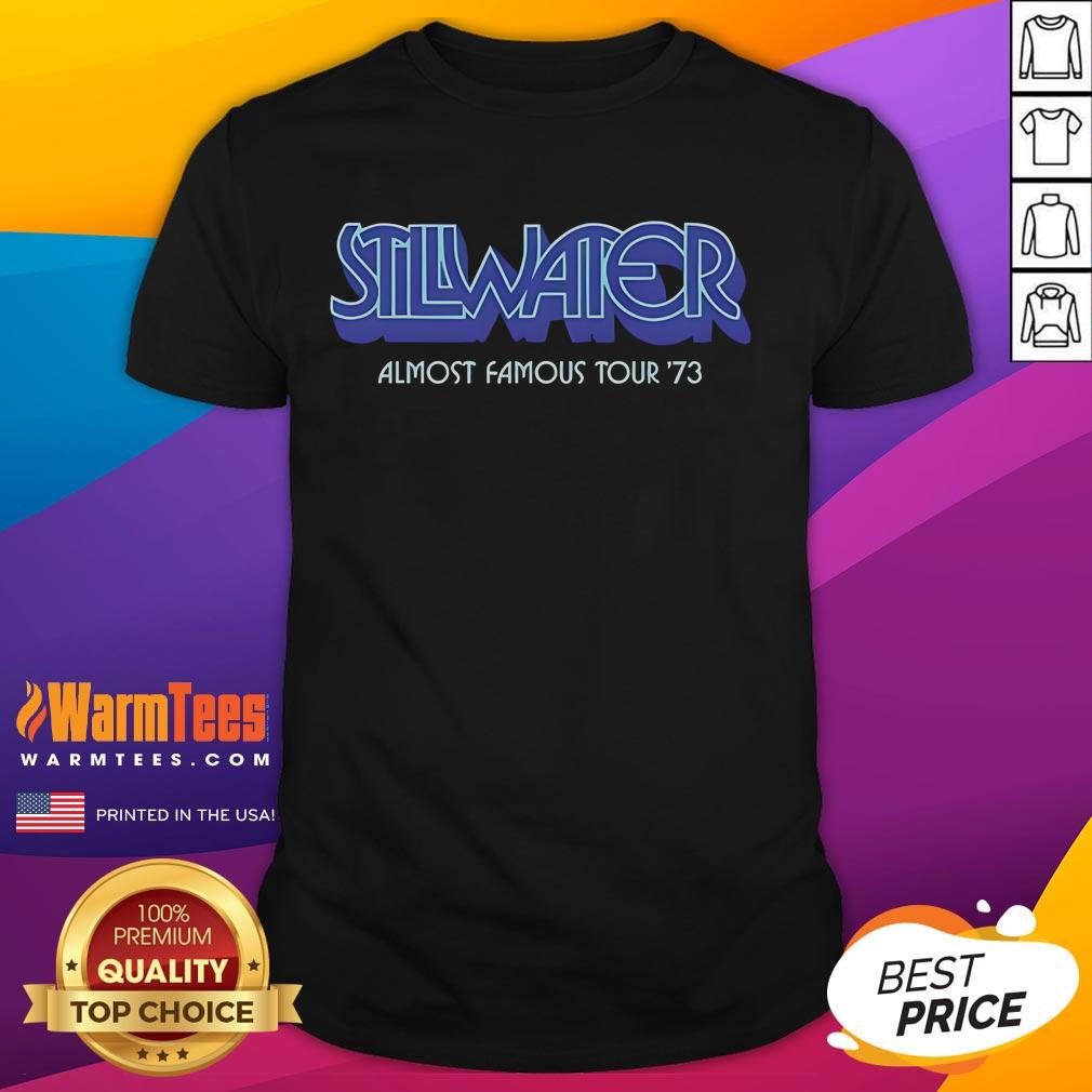 Happy Stillwater Almost Famous Tour '73 T-Shirt featuring vintage design and iconic band graphics for music lovers.