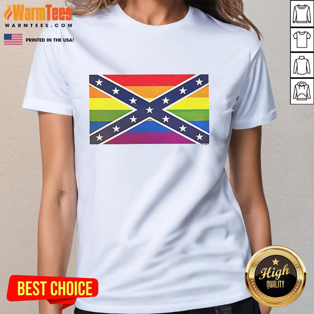 Happy Pride Month tee featuring the Confederate flag, celebrating LGBT pride with a blend of cultural symbols.