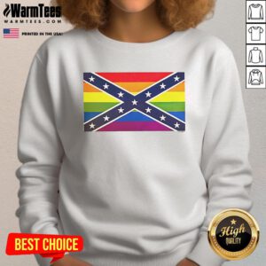 Happy Pride Month sweatshirt featuring the Confederate flag, celebrating LGBTQ+ pride and individuality.
