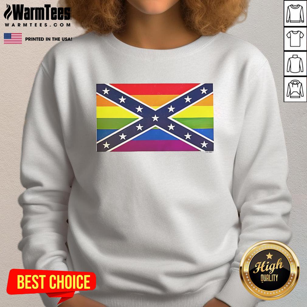 Happy Pride Month sweatshirt featuring the Confederate flag, celebrating LGBTQ+ pride and individuality.