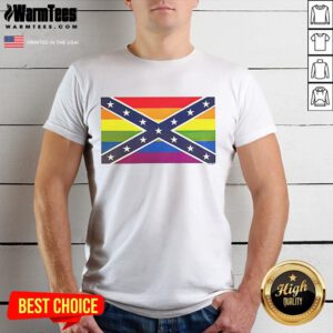 Happy Pride Month LGBT T-Shirt featuring the Confederate flag, celebrating diversity and inclusivity in the LGBTQ+ community.
